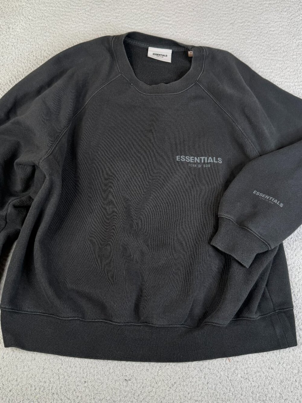 ESSENTIALS FEAR OF GOD Sweatshirt Mens Medium Black Pullover Streetwear